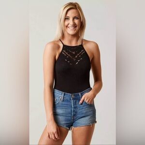 Intimately Free People Black High-Neck Bodysuit Size XS/S